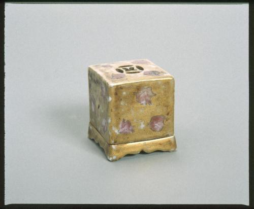 南紀男山焼  金彩虫籠香合