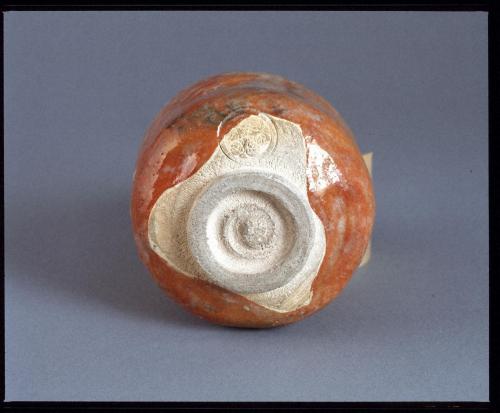 清寧軒焼　赤楽茶碗  銘「福禄寿」