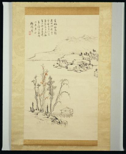 秋景山水図