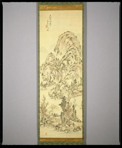 秋景山水図
