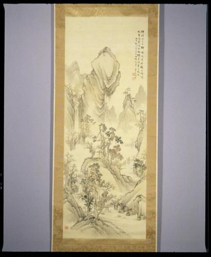 秋景山水図