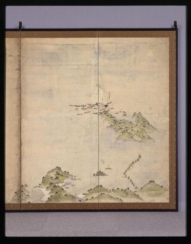 紀州熊野浦捕鯨図屏風