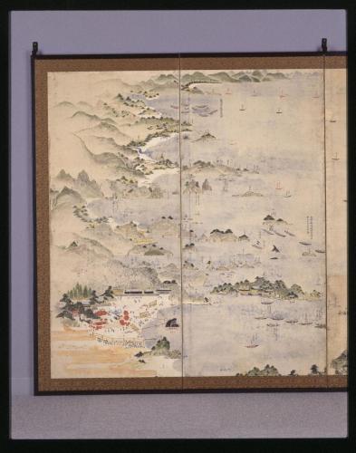 紀州熊野浦捕鯨図屏風