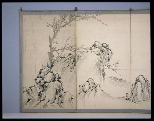 富岳図屛風/梅石図屛風