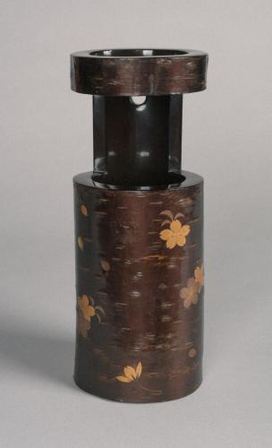 金銀蒔絵桜一重切花生