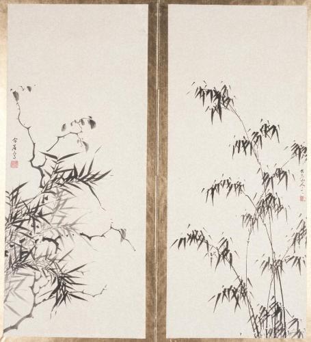 墨竹図屏風