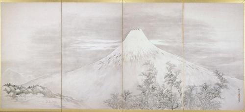 富岳図屛風/梅石図屛風