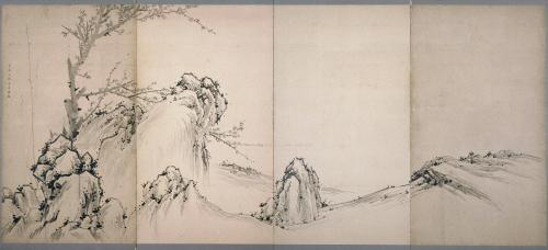 富岳図屛風/梅石図屛風