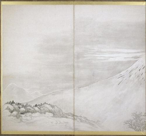 富岳図屛風/梅石図屛風