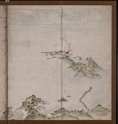 紀州熊野浦捕鯨図屏風
