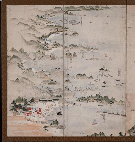 紀州熊野浦捕鯨図屏風