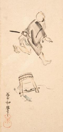 俳画「雲之鳥」