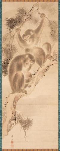 松に猿図
