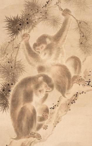 松に猿図