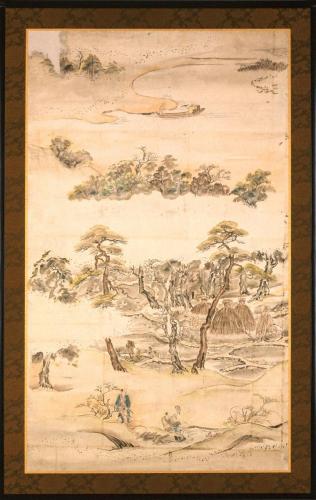 和歌山城西之丸襖下絵(鷹匠図)