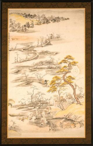 和歌山城西之丸襖下絵(鷹匠図)