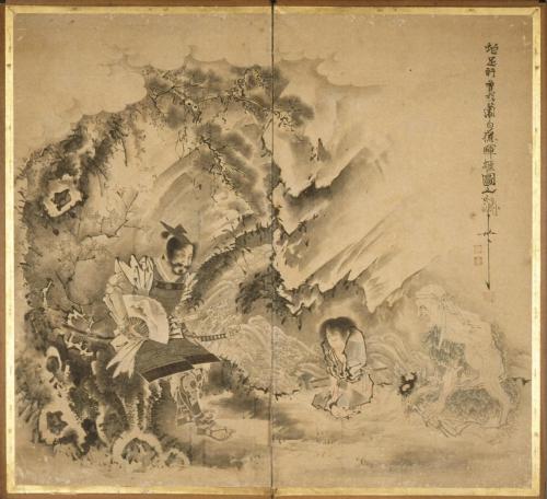 頼光金時図屛風
