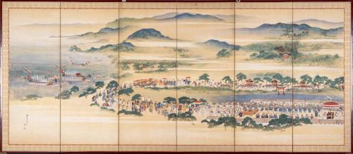和歌祭図屏風