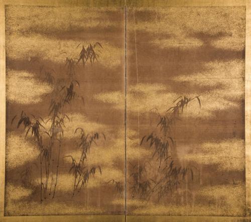 墨竹図屛風