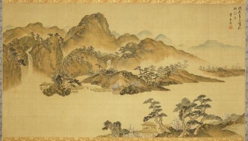 春景山水図