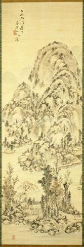 秋景山水図