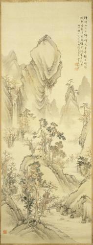 秋景山水図