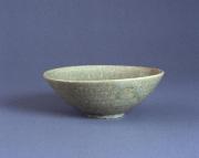 偕楽園焼  灰釉平茶碗　銘「新樹」