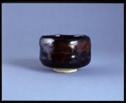 清寧軒焼　黒楽茶碗  銘「妹嶋夕照」