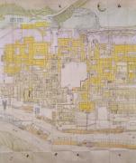 御本殿表奥大奥御廣敷四分計御絵図