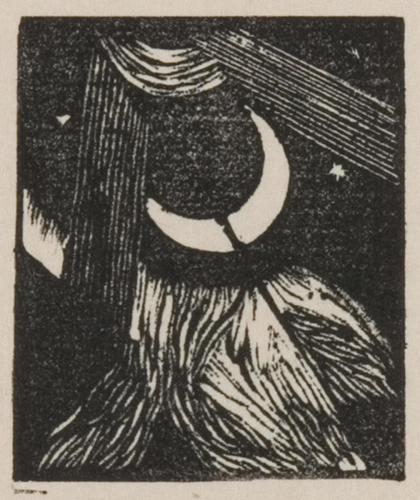 月夜（『月映』創刊 あいさつ状  裏表紙絵 別摺り）