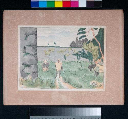 若松城趾（『日本風景版画第二集會津之部』一）