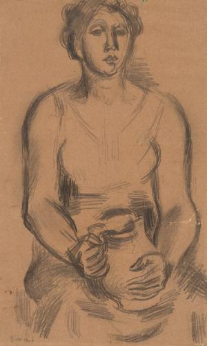 保田龍門旧蔵デッサン［壺を持つ女］
