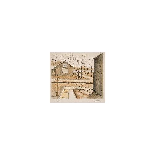 ［収容所風景　枯木］