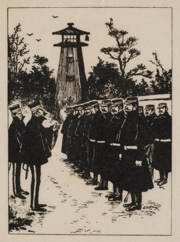 警官のたぼう：パトロール出発前の点検。