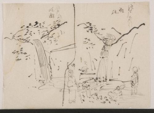 スケッチ 「神戸布引雄瀧雌瀧」