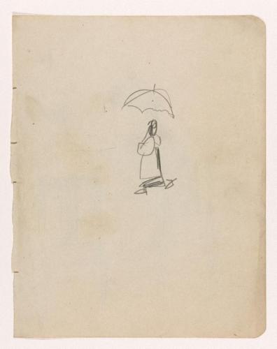 ［夢二展京都旅行デッサン帳より］4［かささす人］