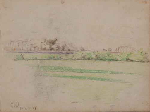 『紫明寫生帖』鉛筆之部其六（左）キジ（右）[風景]