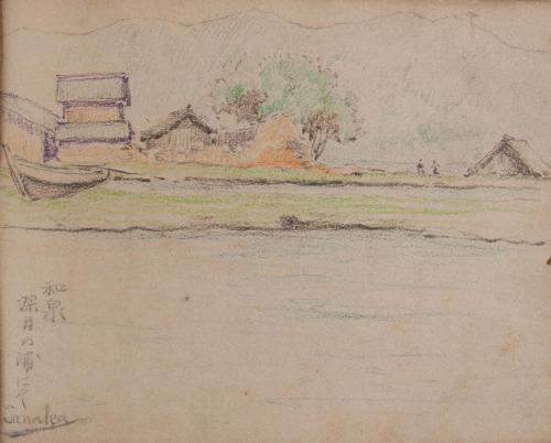 『紫明寫生帖』鉛筆之部其六 （左）雨の運動場（10）和泉／深日の浦にて