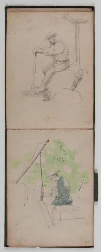 『紫明寫生帖』鉛筆之部其六 （上）[人物] （下）[人物]