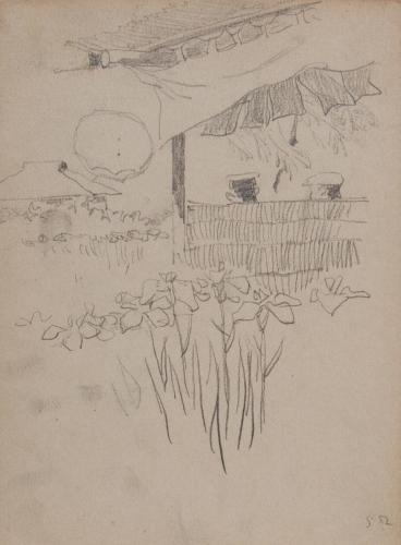 『紫明寫生帖』鉛筆之部其六（左）[無題]（右）[人体スケッチ]