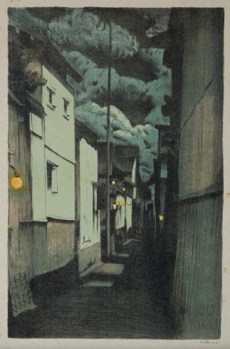 『大阪風景』十二　浮世小路月夜