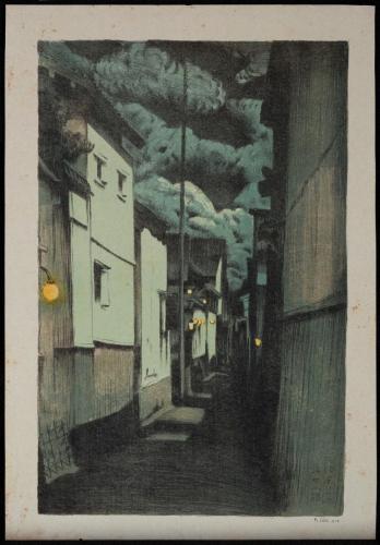 『大阪風景』十二　浮世小路月夜