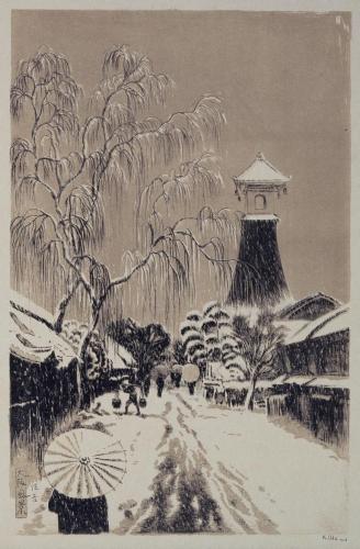 『大阪風景』十三　住吉雪景