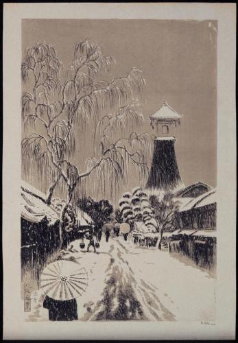 『大阪風景』十三　住吉雪景