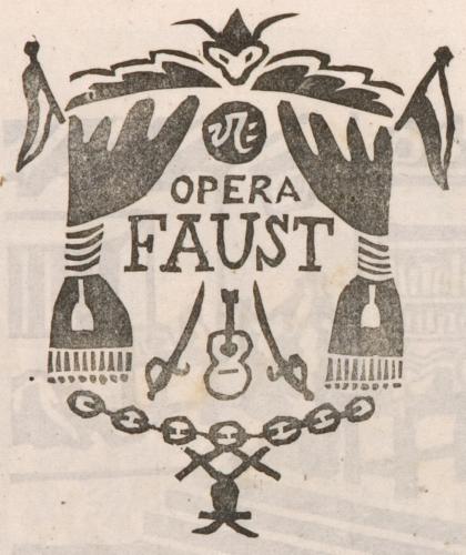 雑誌『版藝術』第3巻第4号川西英版画集9「ファウスト」（扉）