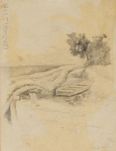 [スケッチブック] （上）里の小川 （下）[人物]