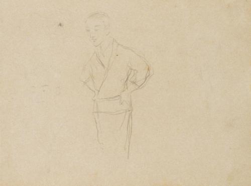 [スケッチブック] （上）里の小川 （下）[人物]