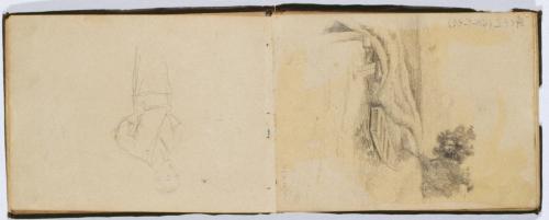 [スケッチブック] （上）里の小川 （下）[人物]