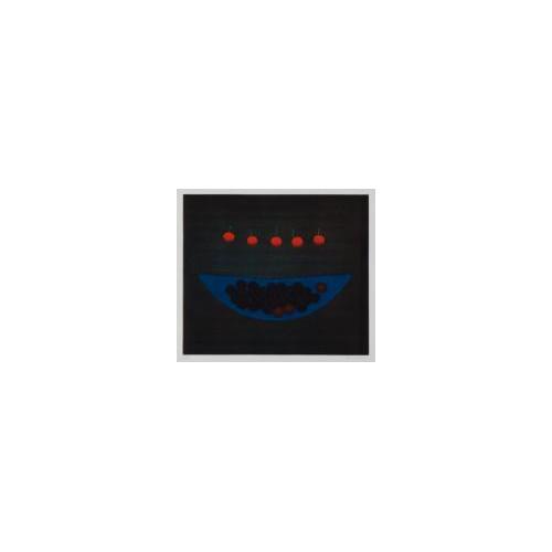 さくらんぼと青い鉢