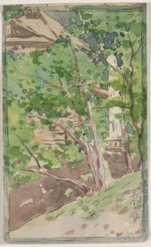 『未知草カード』[第一]より「植福樓よりみたる箕面の瀧」